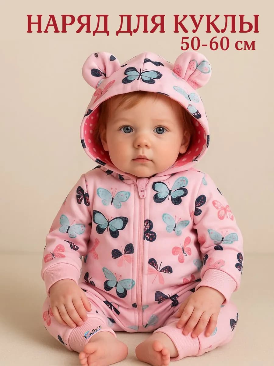 Комбинезон для куклы реборн 50 - 60 см