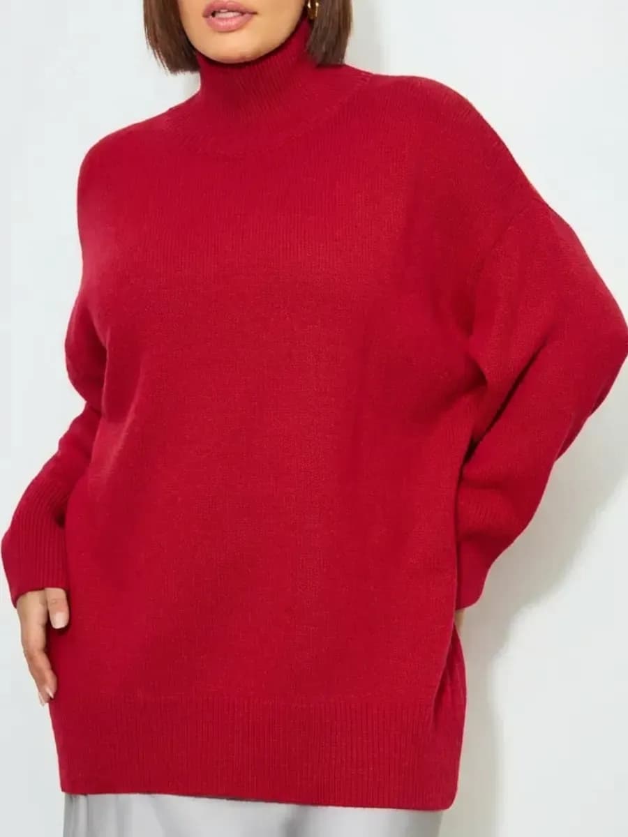 Джемпер оверсайз теплый больших размеров