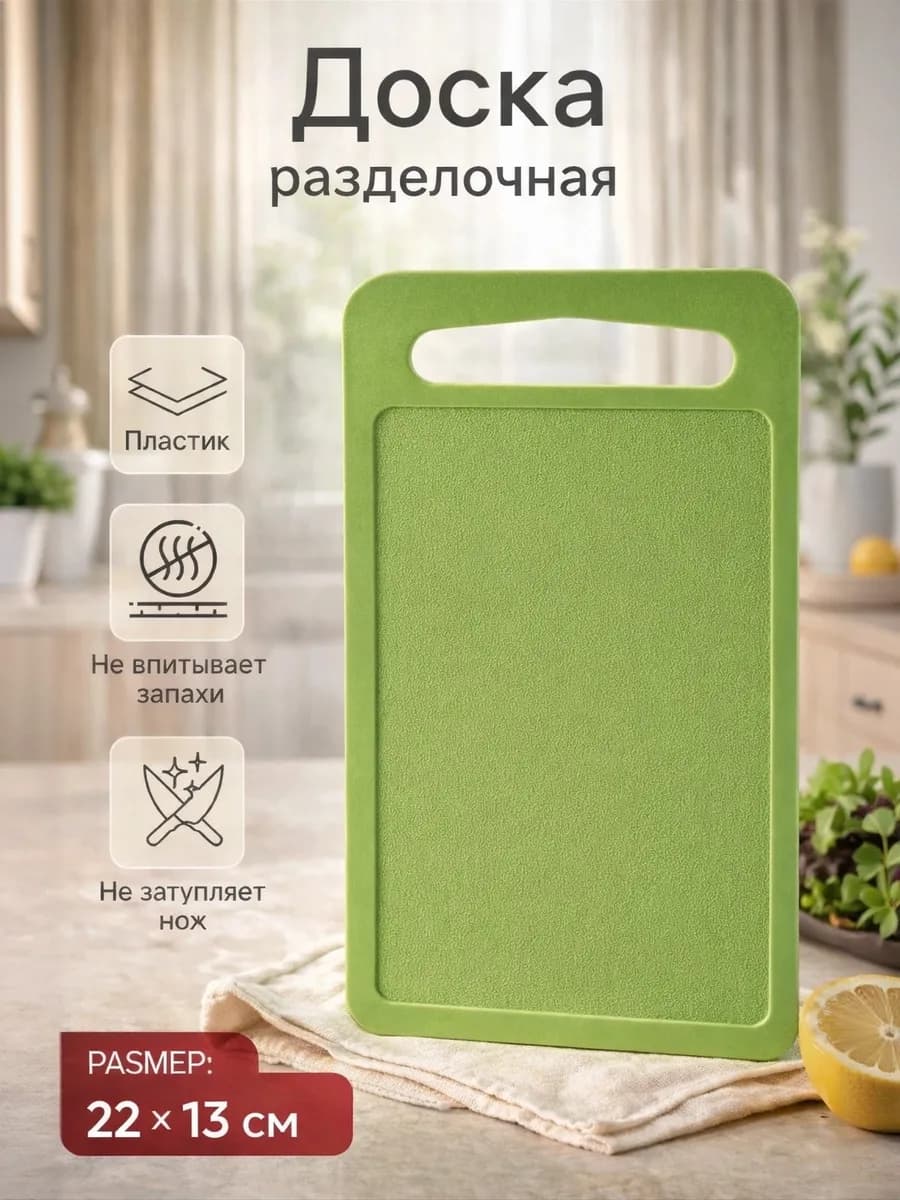 Доска разделочная пластиковая для кухни 22х13 см