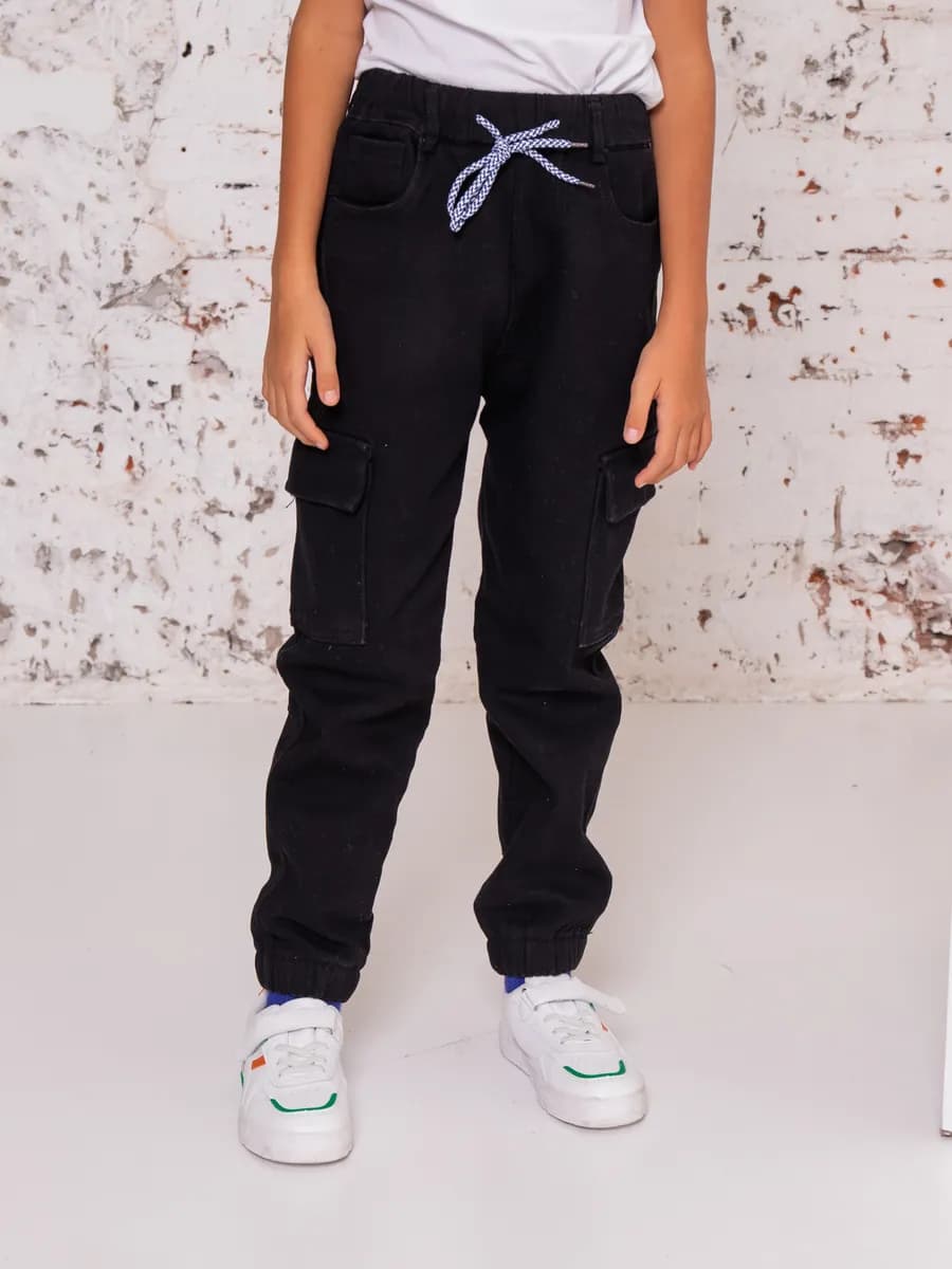 Джинсы утепленные джоггеры на резинке