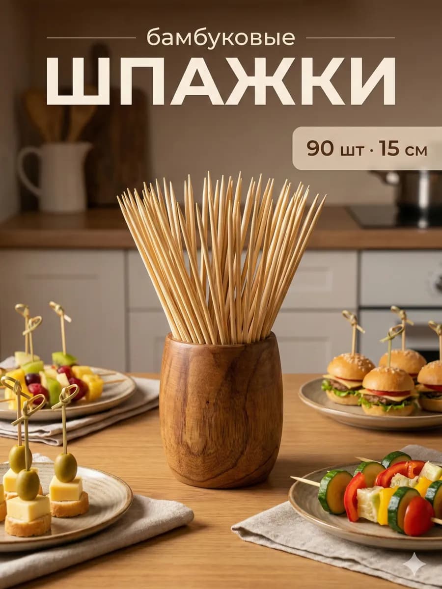 Шпажки деревянные 15 см