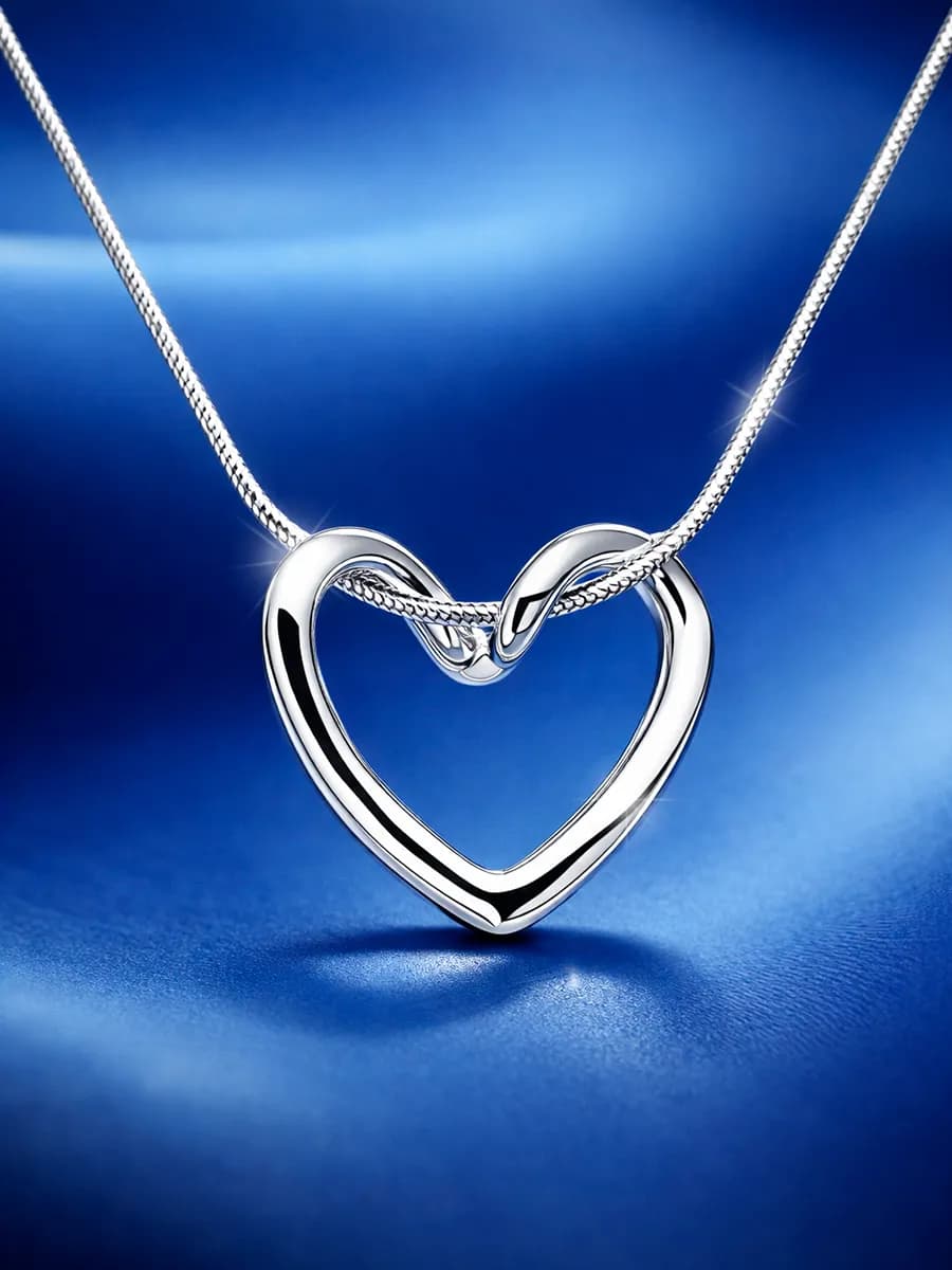 Подвеска на шею длинная сердце бижутерия