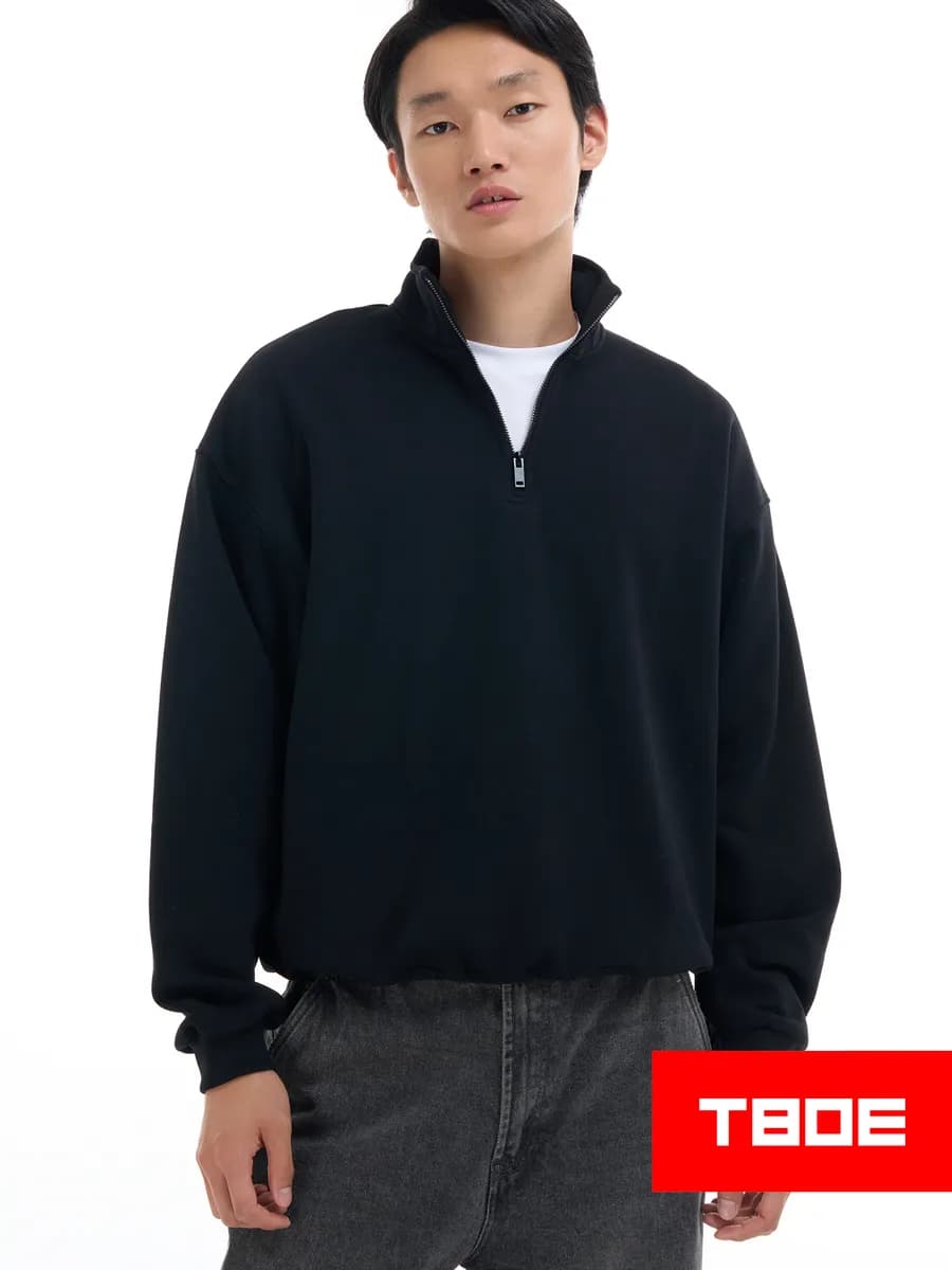 Утепленная толстовка с высоким горлом и начесом