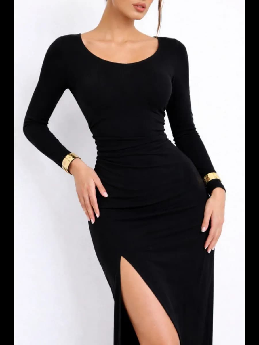 Платье лапша с разрезом