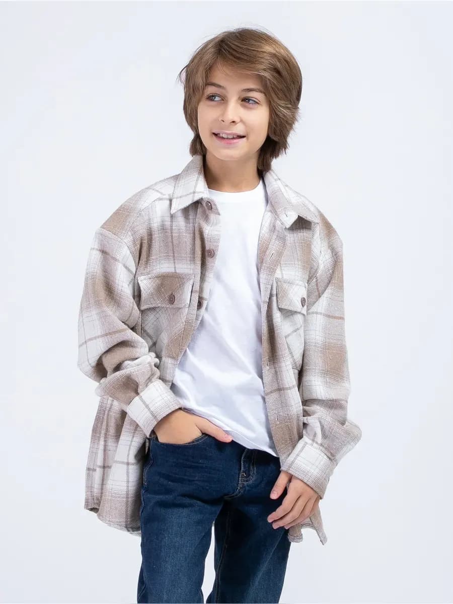 Рубашка в клетку детская хлопок