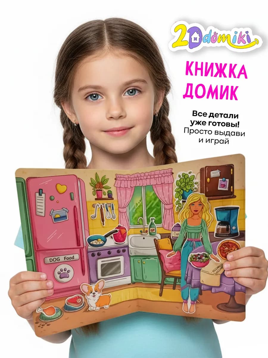 Книга домик для бумажной куклы