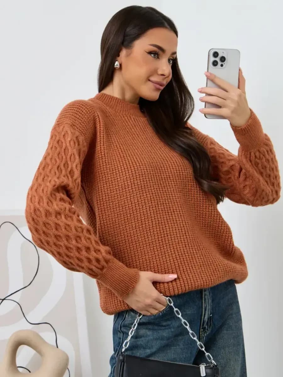 Свитер женский оверсайз вязаный