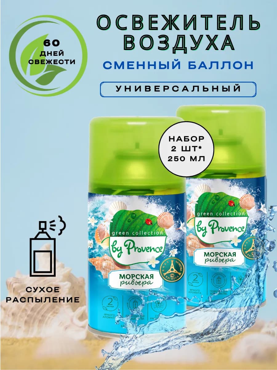 Освежитель воздуха сменный баллон Морск 250мл 2 шт