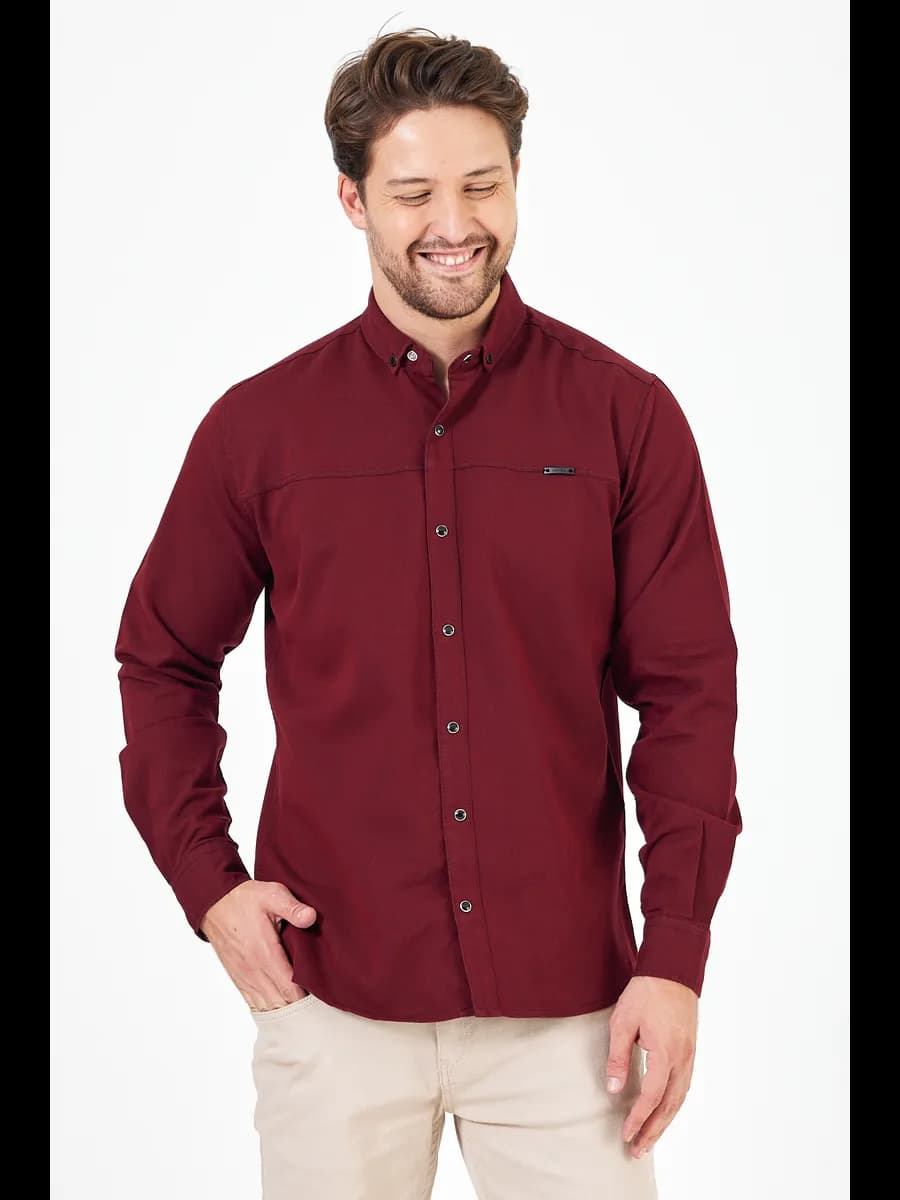 Рубашка хлопок с отложным воротником