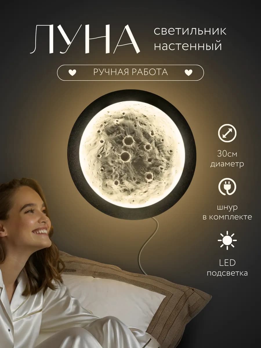 Ночник, Светильник настенный Луна