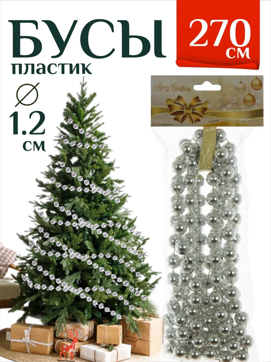 Елочное украшение бусы - фото 1