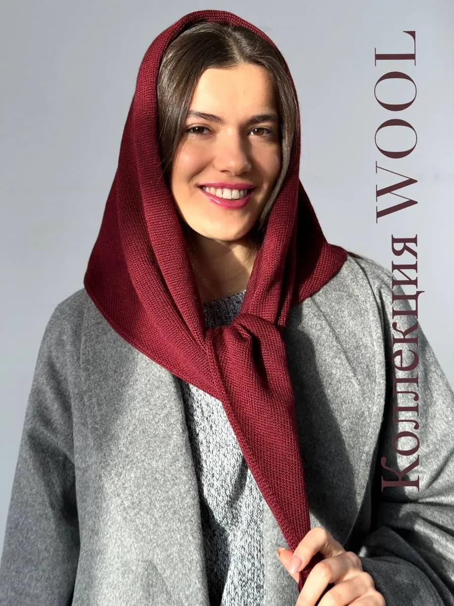 Косынка вязаная осенняя - фото 1