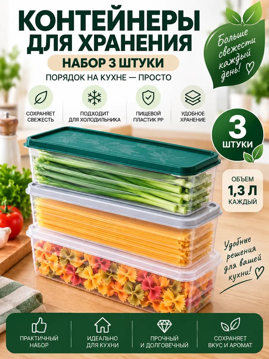Контейнер универсальный для хранения 3 шт