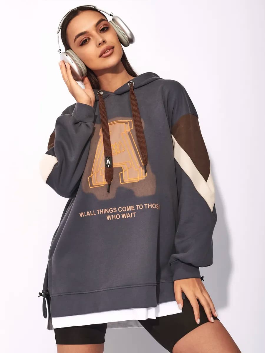 Худи оверсайз с принтом