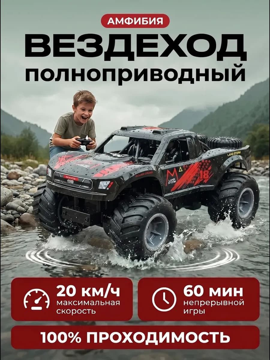 Машинка большая на радиоуправлении джип