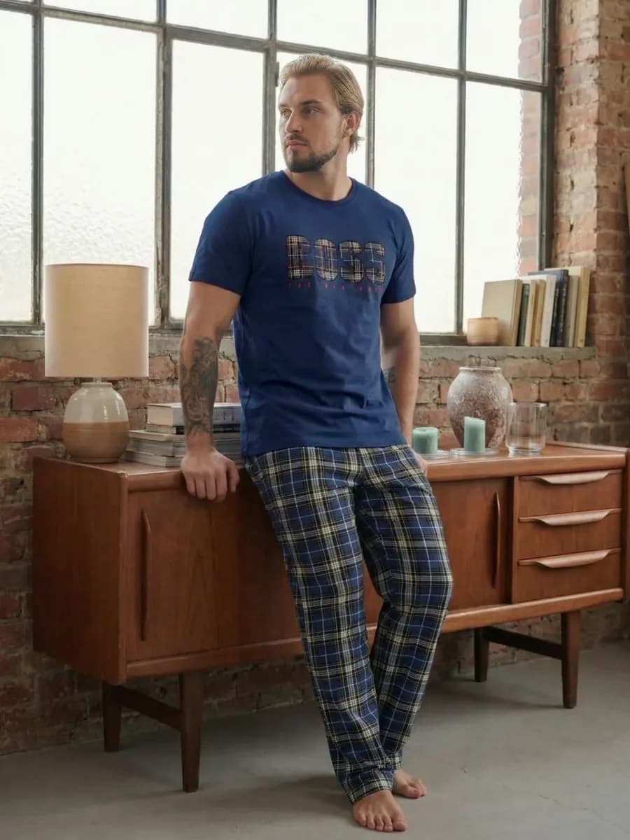 Домашний костюм с брюками трикотажный - фото 1