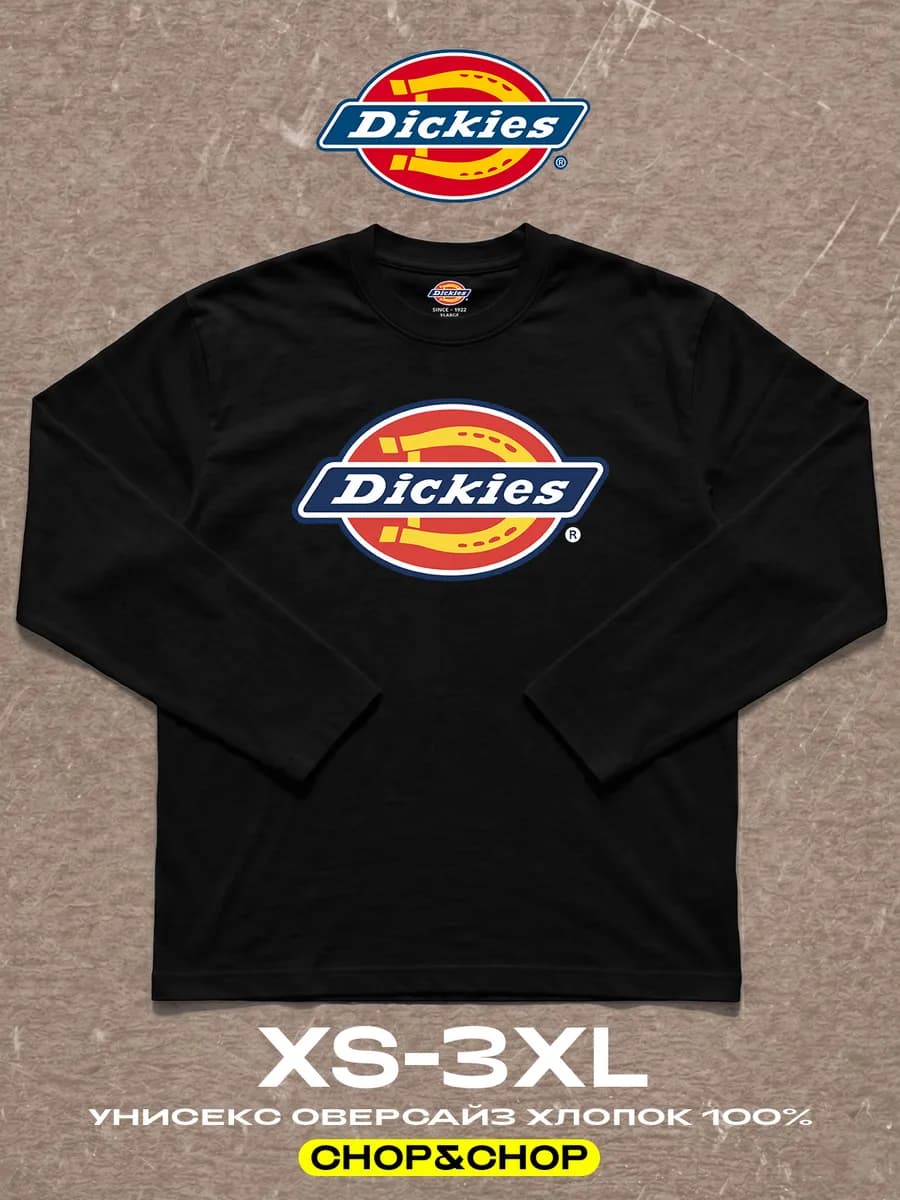 Лонгслив Dickies дикес оверсайз с принтом на груди sk8