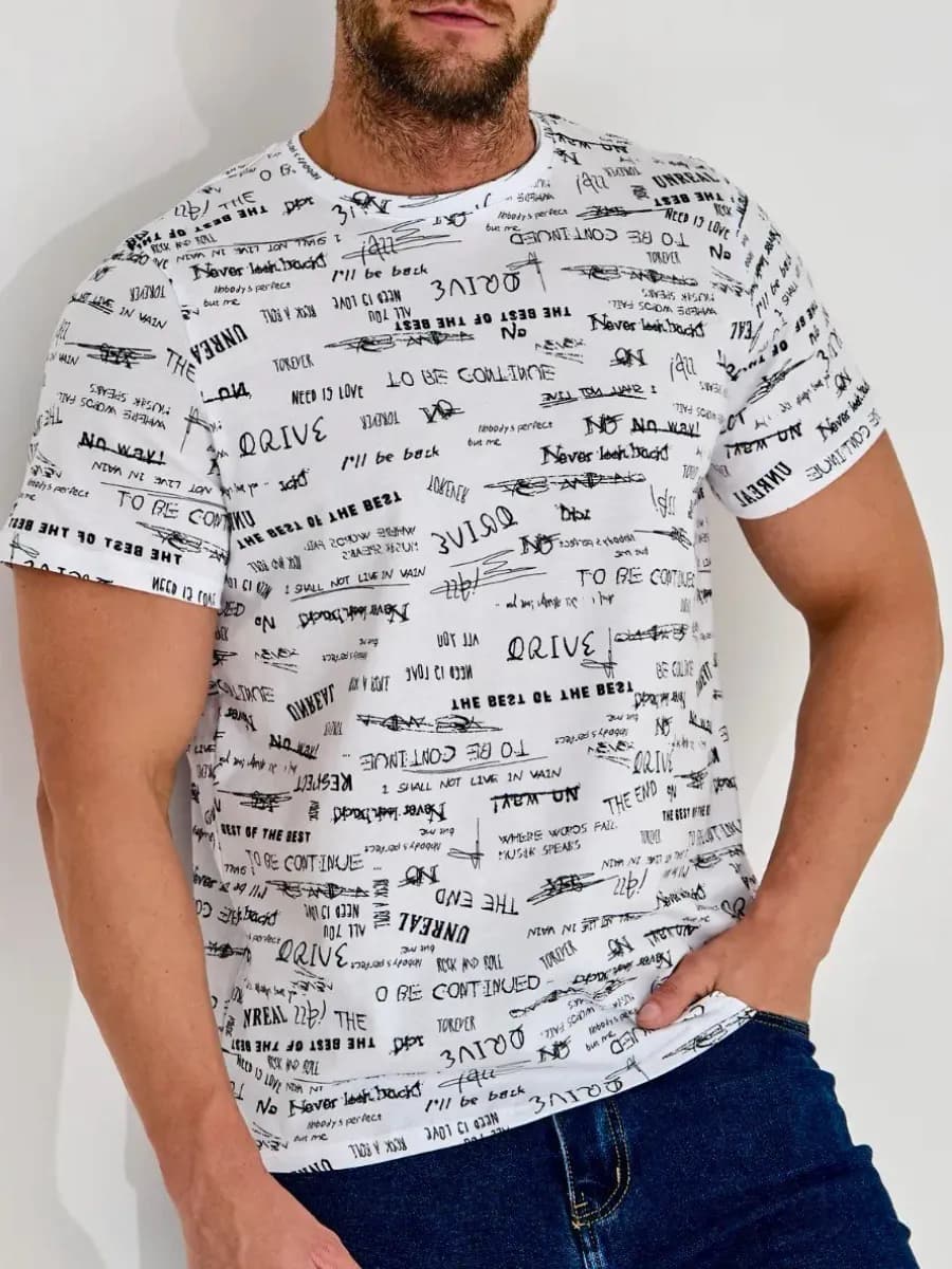 Футболка базовая хлопок с принтом