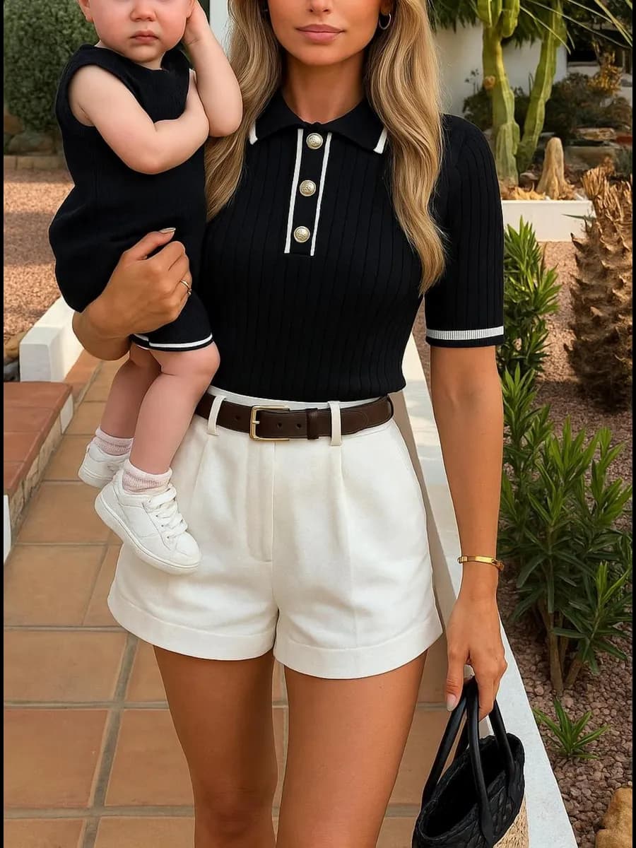 Базовая футболка-поло с коротким рукавом