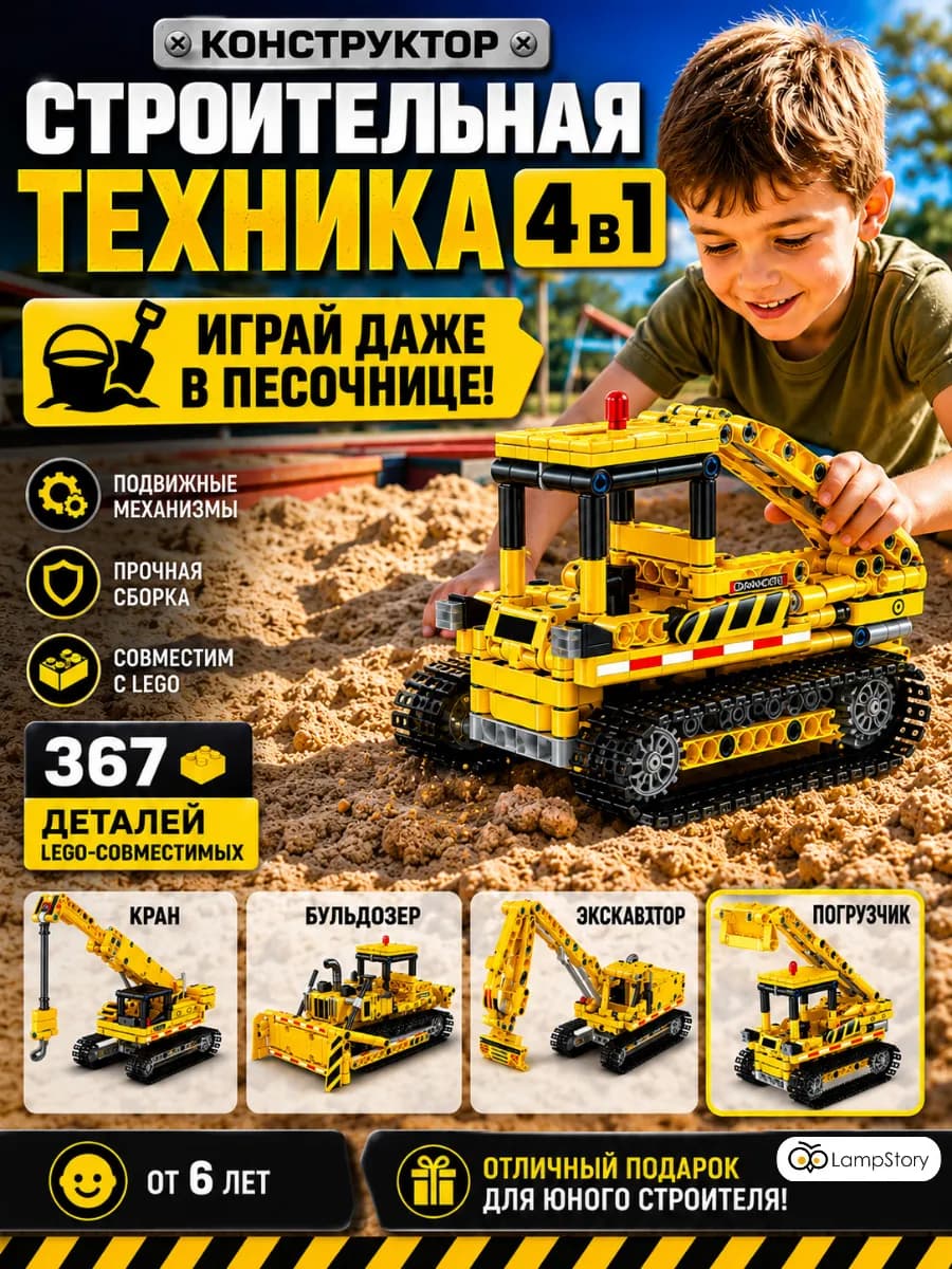Конструктор Спецтехника строительная техника детский