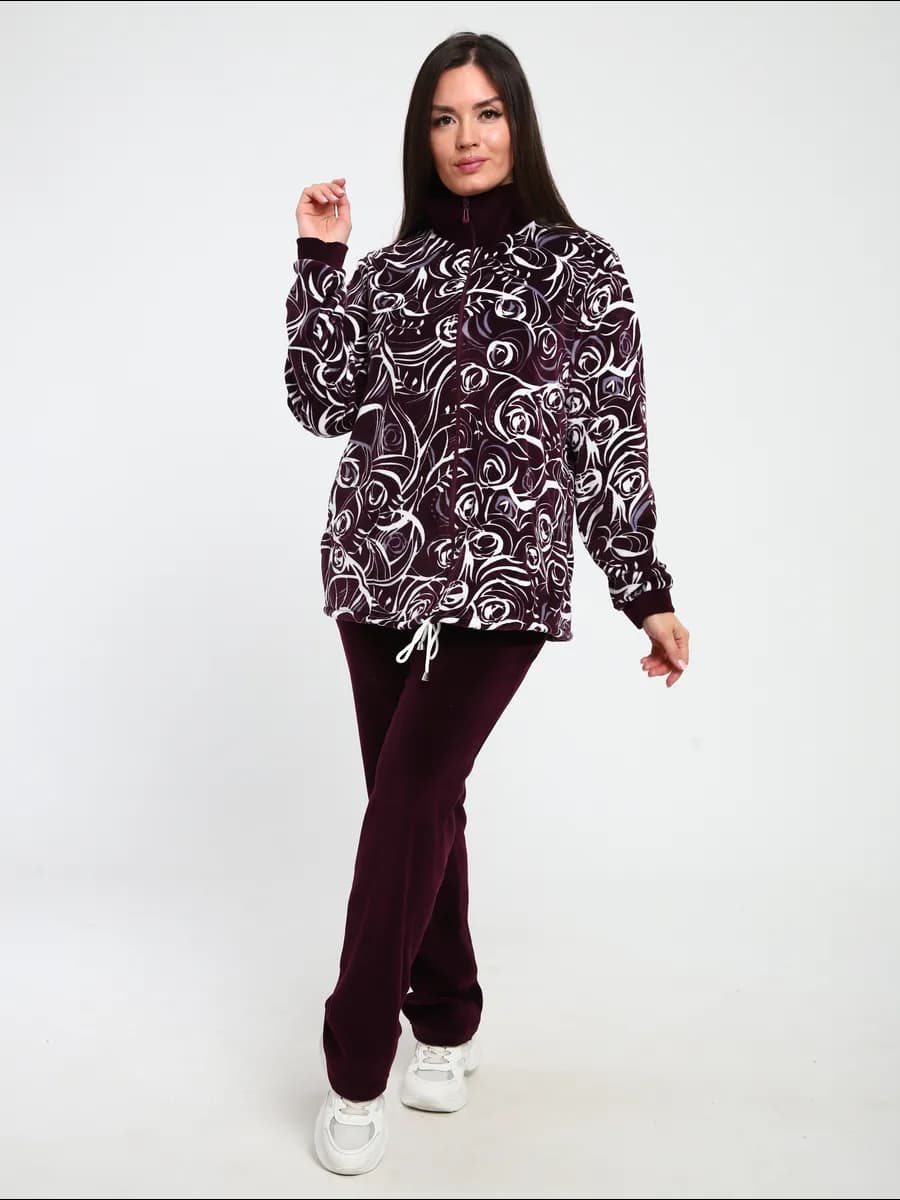 Велюровый спортивный костюм на молнии