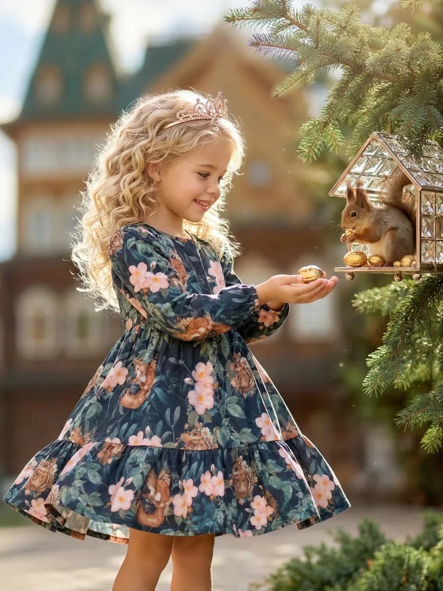 Платье ярусное нарядное для девочки в садик