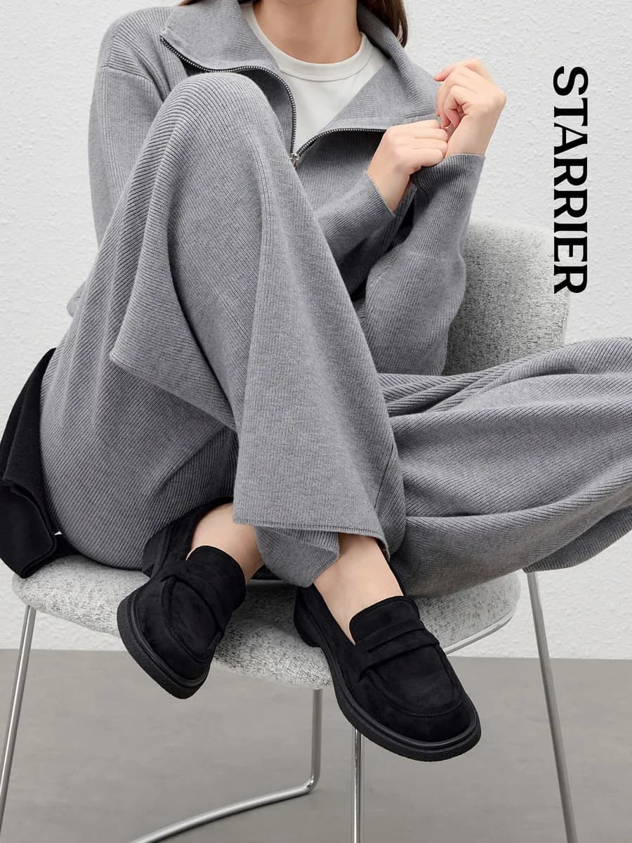 Лоферы замшевые классические