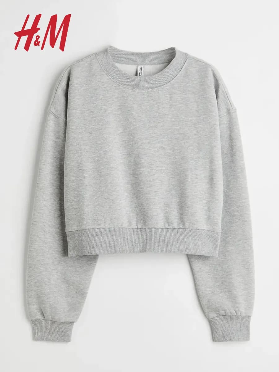 Свитшот укороченный теплый с начесом