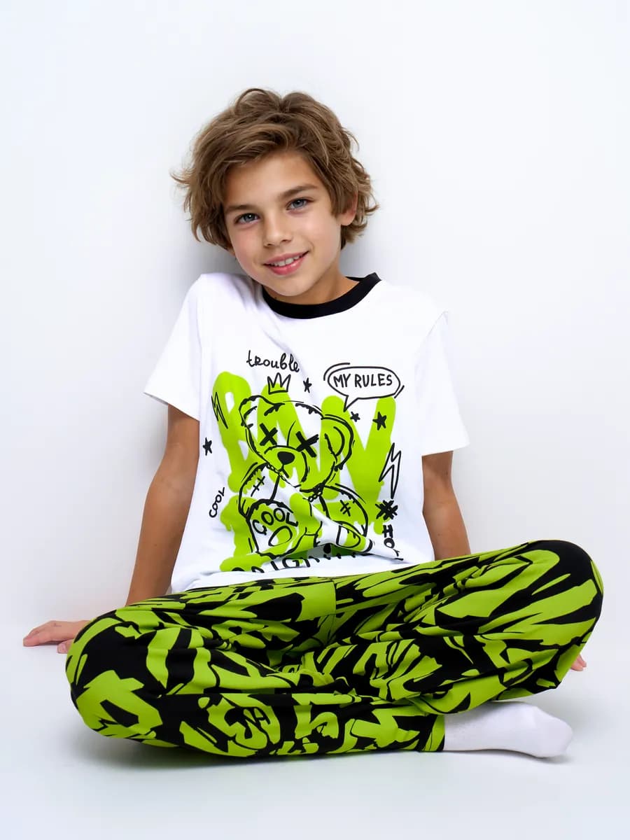 Пижама для мальчика подростка со штанами костюм домашний