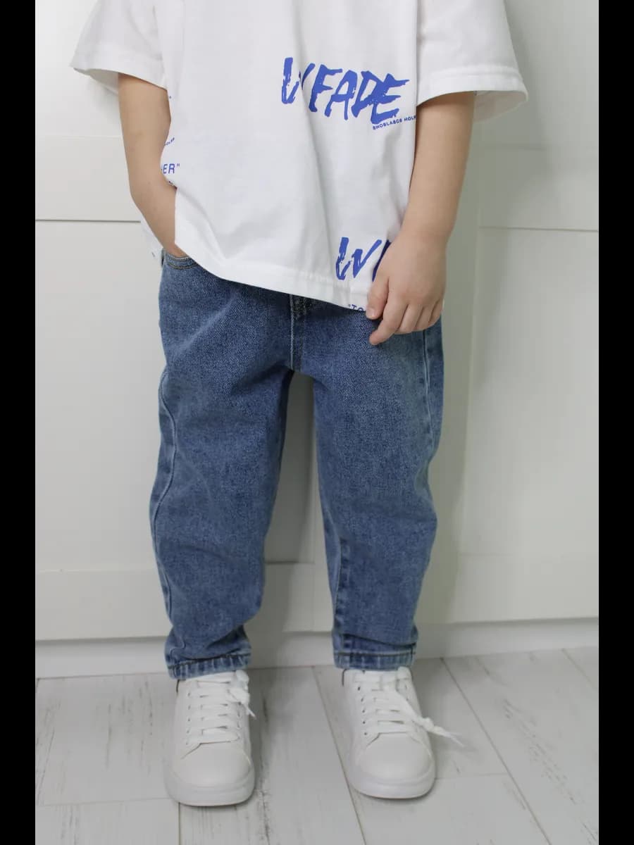 Джинсы на резинке детские широкие бананы