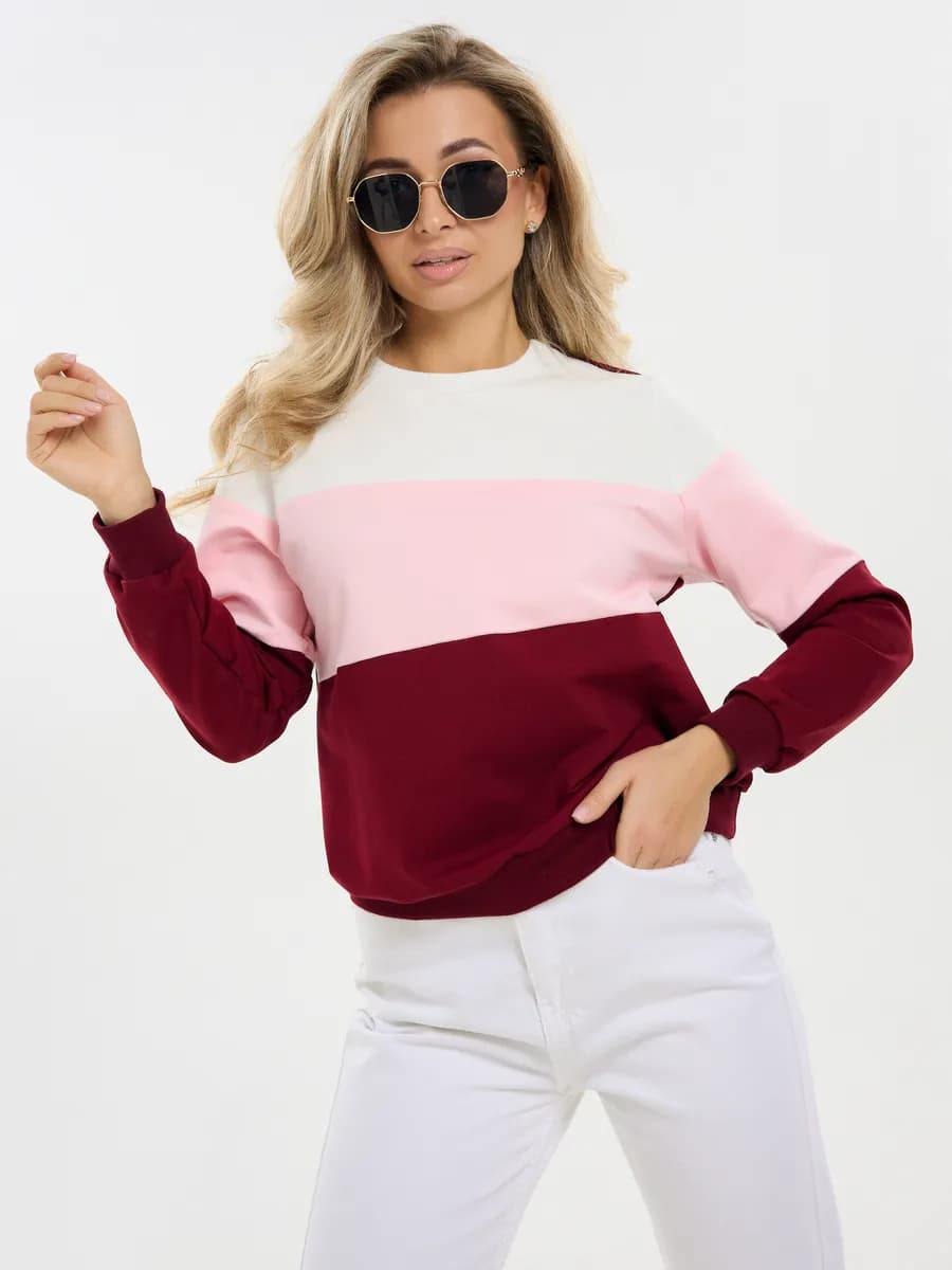 Толстовка свитшот оверсайз без капюшона трикотажная