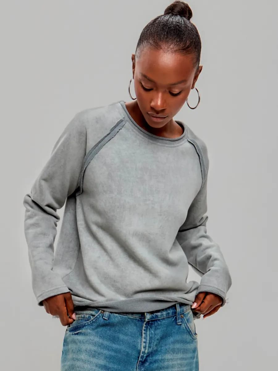 Свитшот варенка оверсайз без начеса со швами наружу