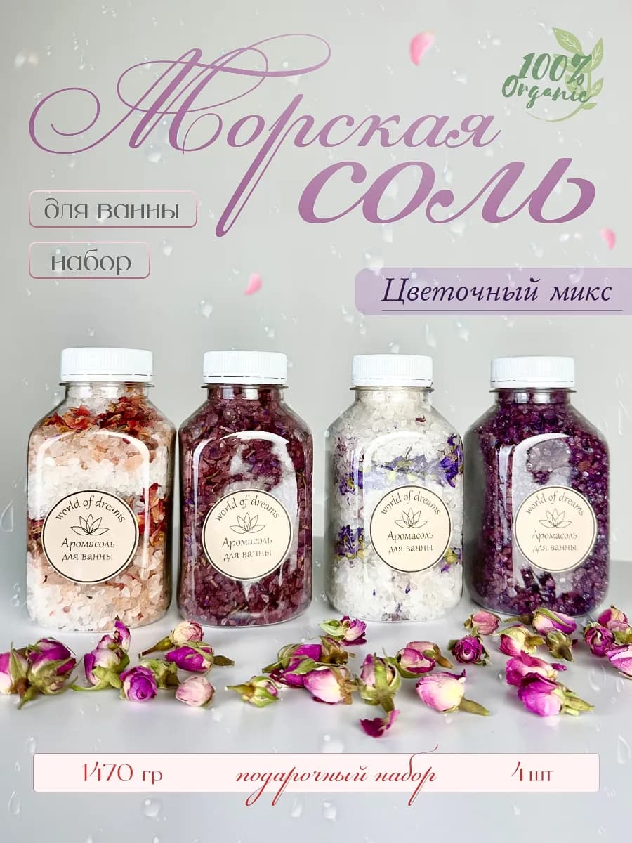 Подарочный набор морской соли для ванны с шиммером