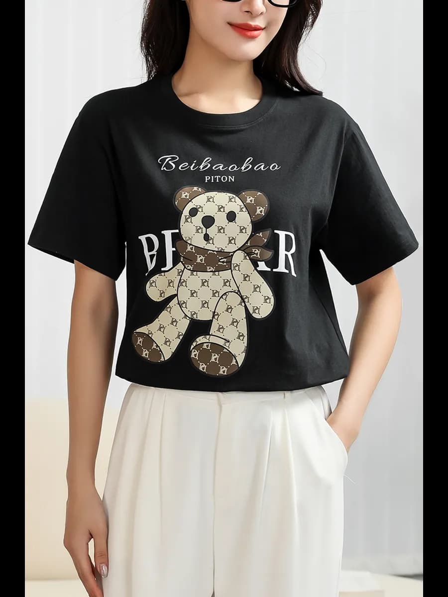 Футболка с принтом мишкой