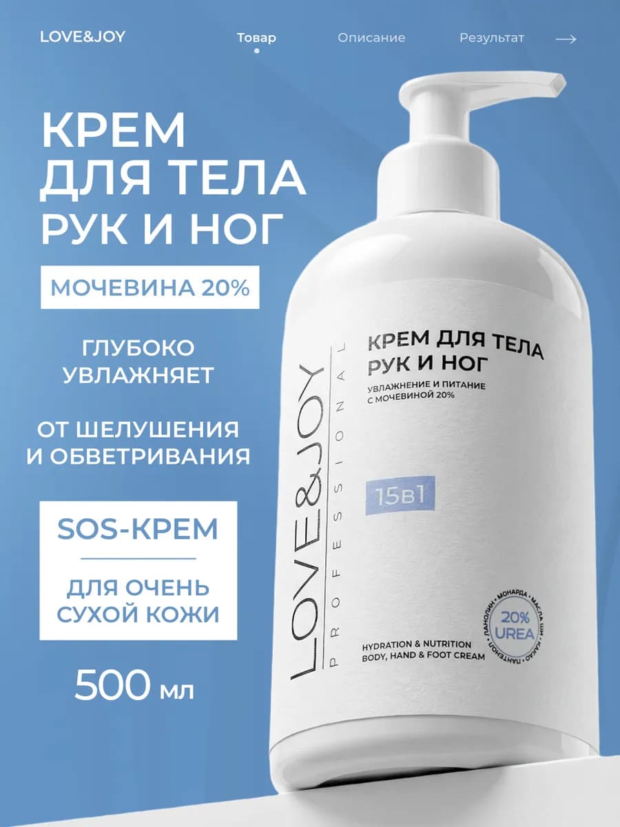 Крем для тела, рук и ног увлажняющий и питательный