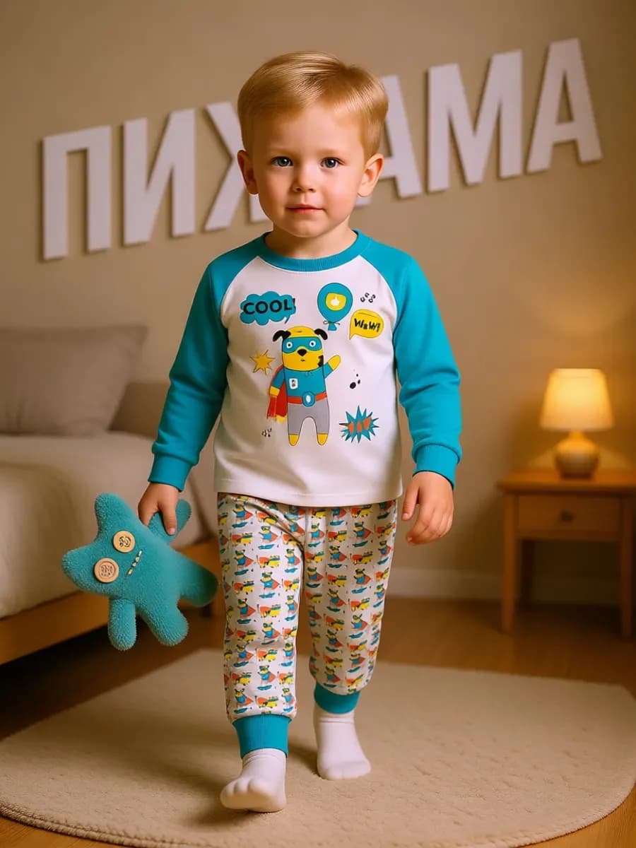 детская хлопковая пижама демисезонная