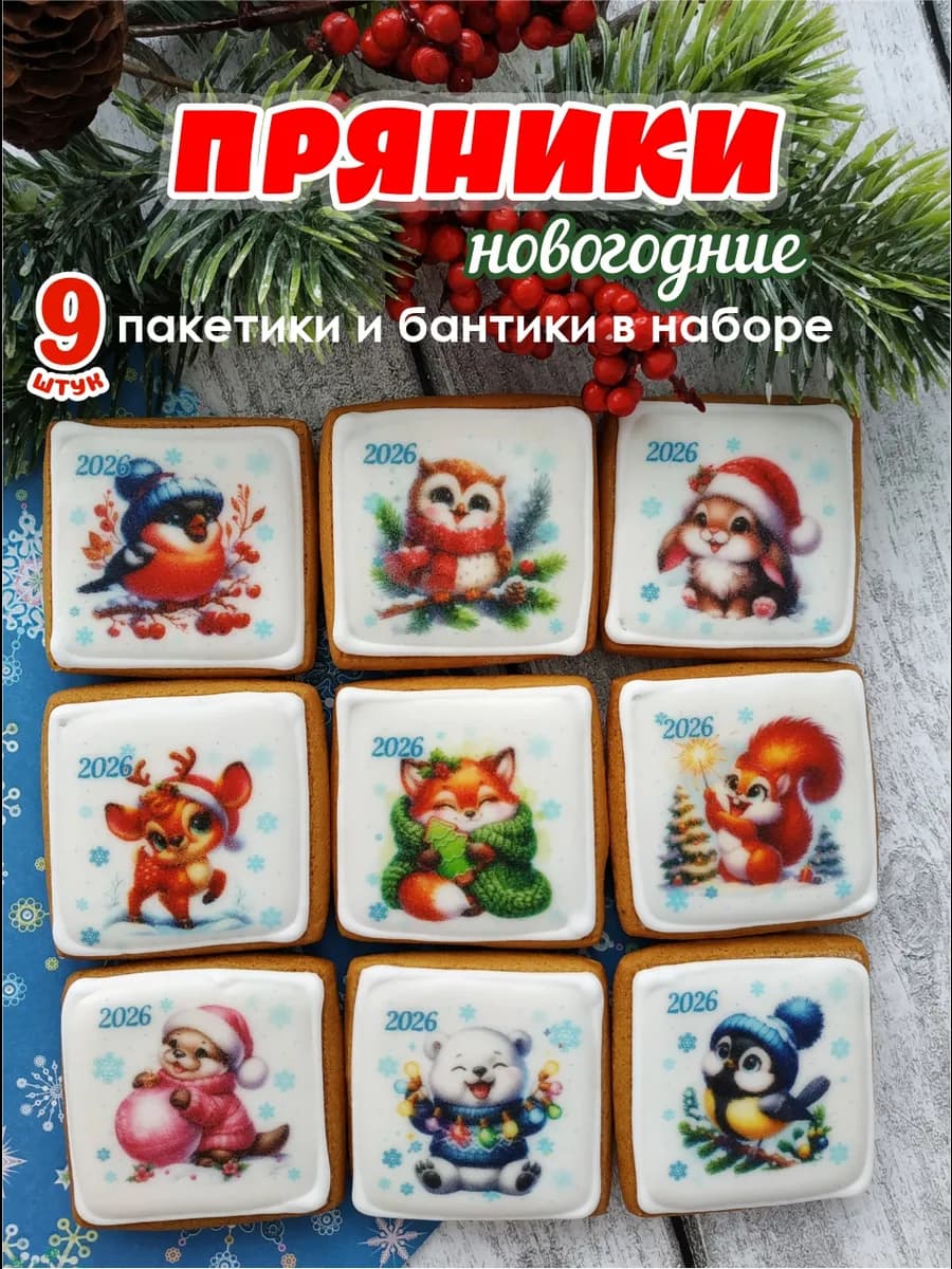 Пряники новогодние подарочные