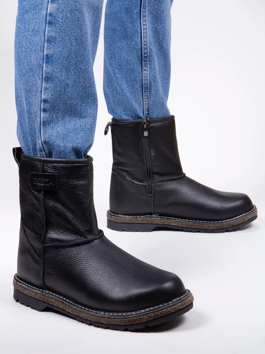 Сапоги унты зимние натуральная кожа - фото 1