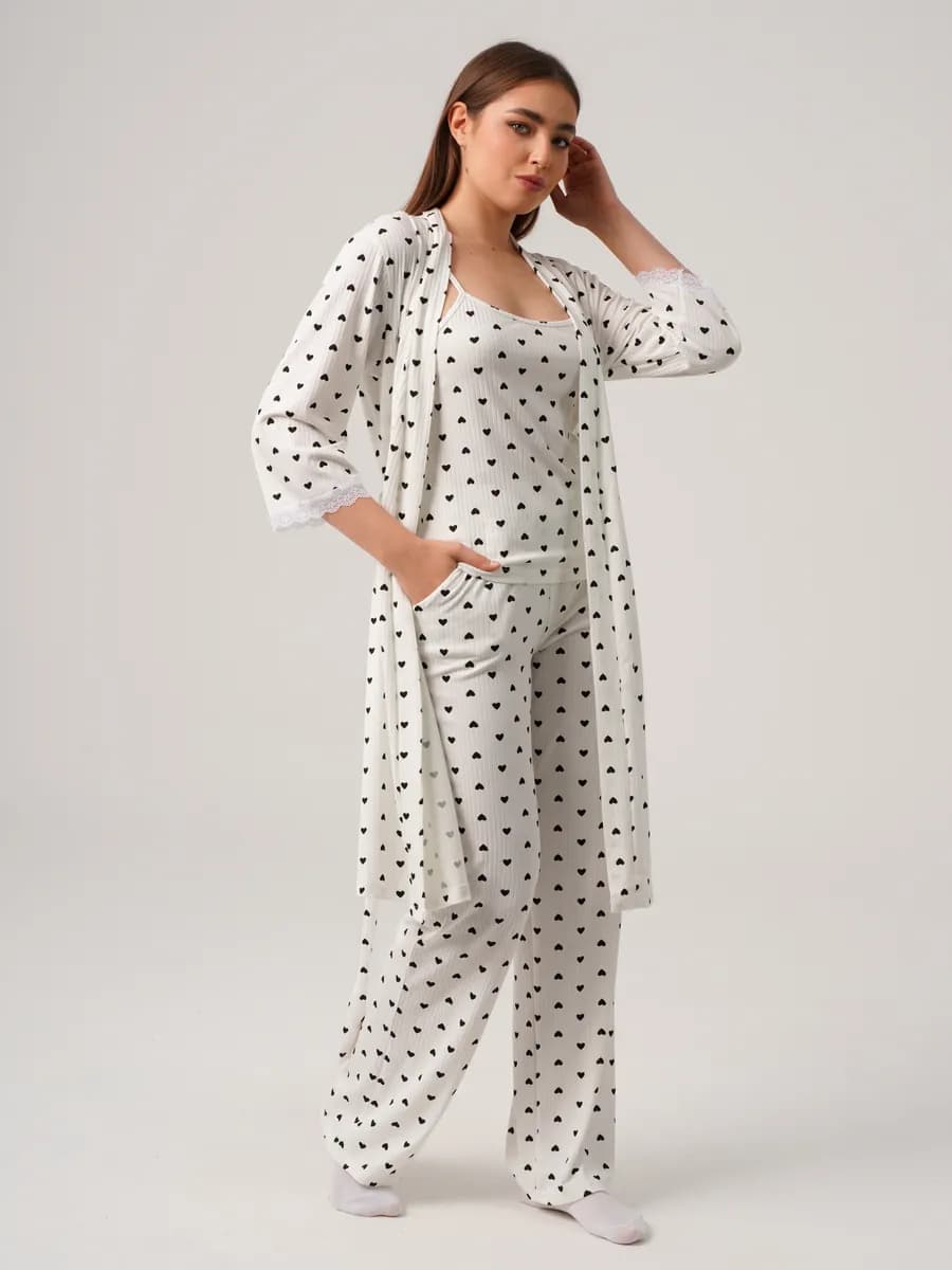 Пижама со штанами с сердечками