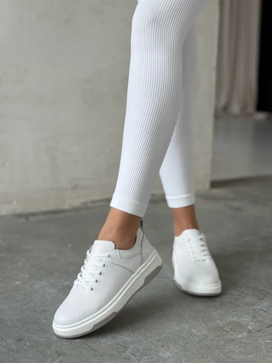 Кеды демисезонные натуральная кожа на толстой подошве