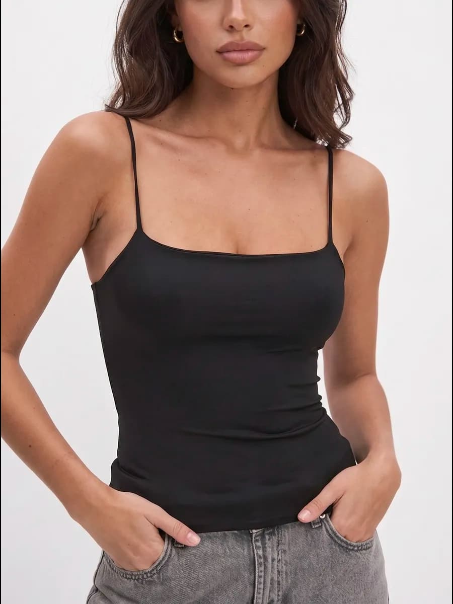 Топ на бретелях удлиненный - фото 1