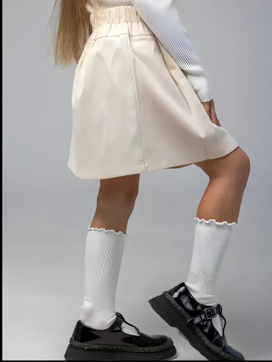 Юбка со складками вельветовая мягкая