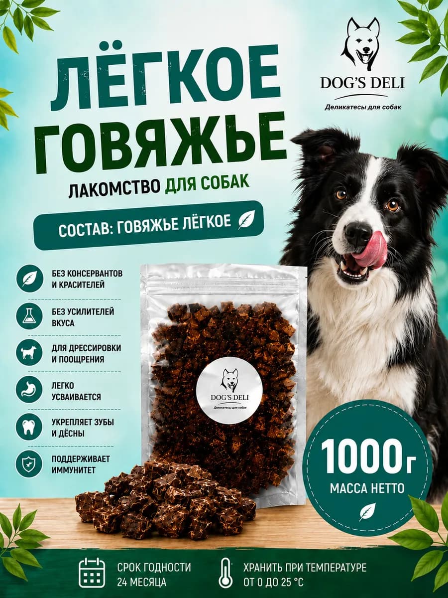 Легкое говяжье для дрессировки собак 1000 гр