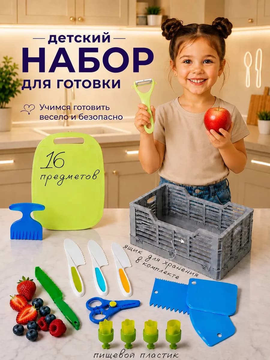 Кухонный набор детский Монтессори 16 предметов