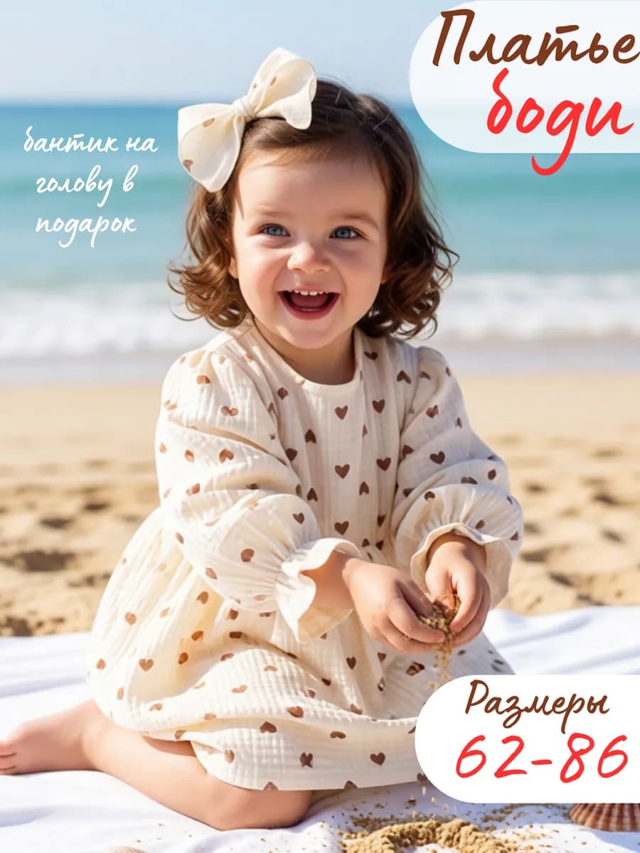 Платье боди для новорожденных