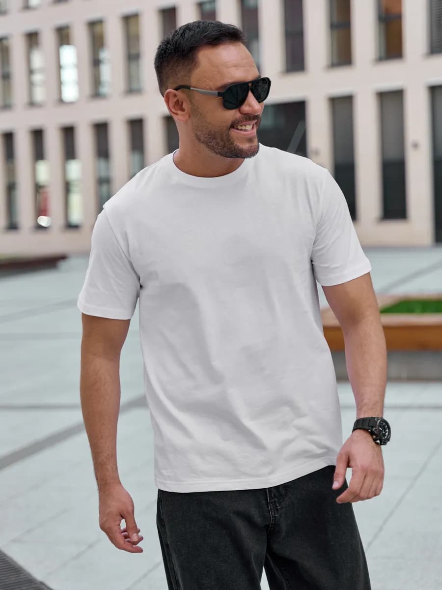 Футболка однотонная оверсайз - фото 1