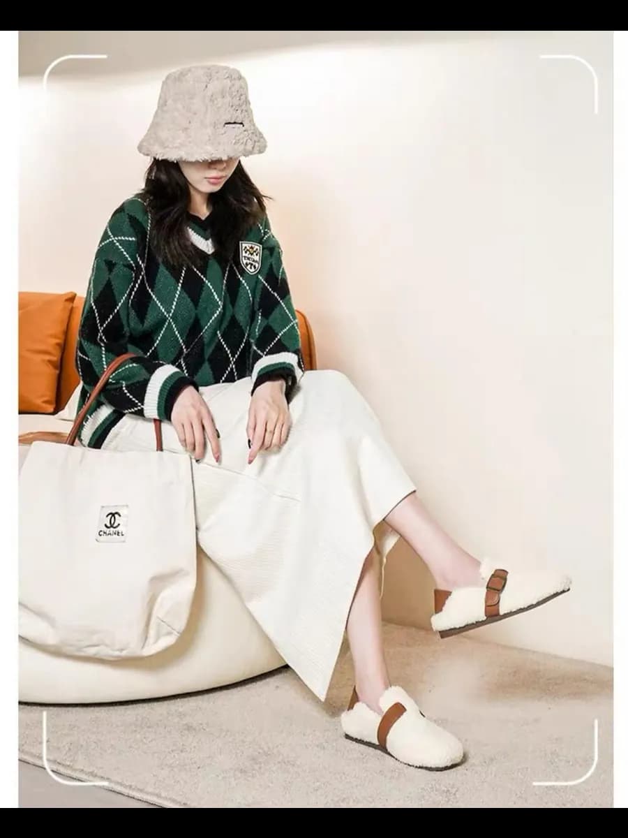 Балетки меховые тедди