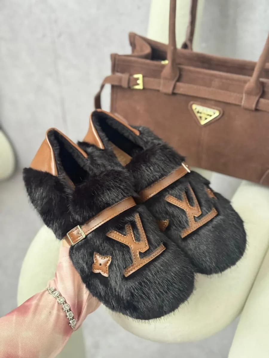 Балетки меховые