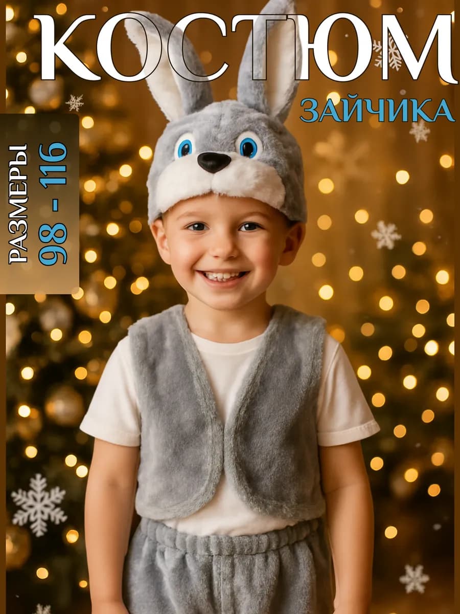 Карнавальный костюм Зайчик Новогодний