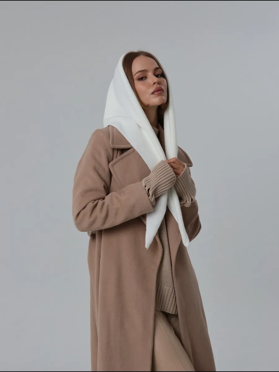 Платок косынка шарф вязаный шерстяной на голову шею